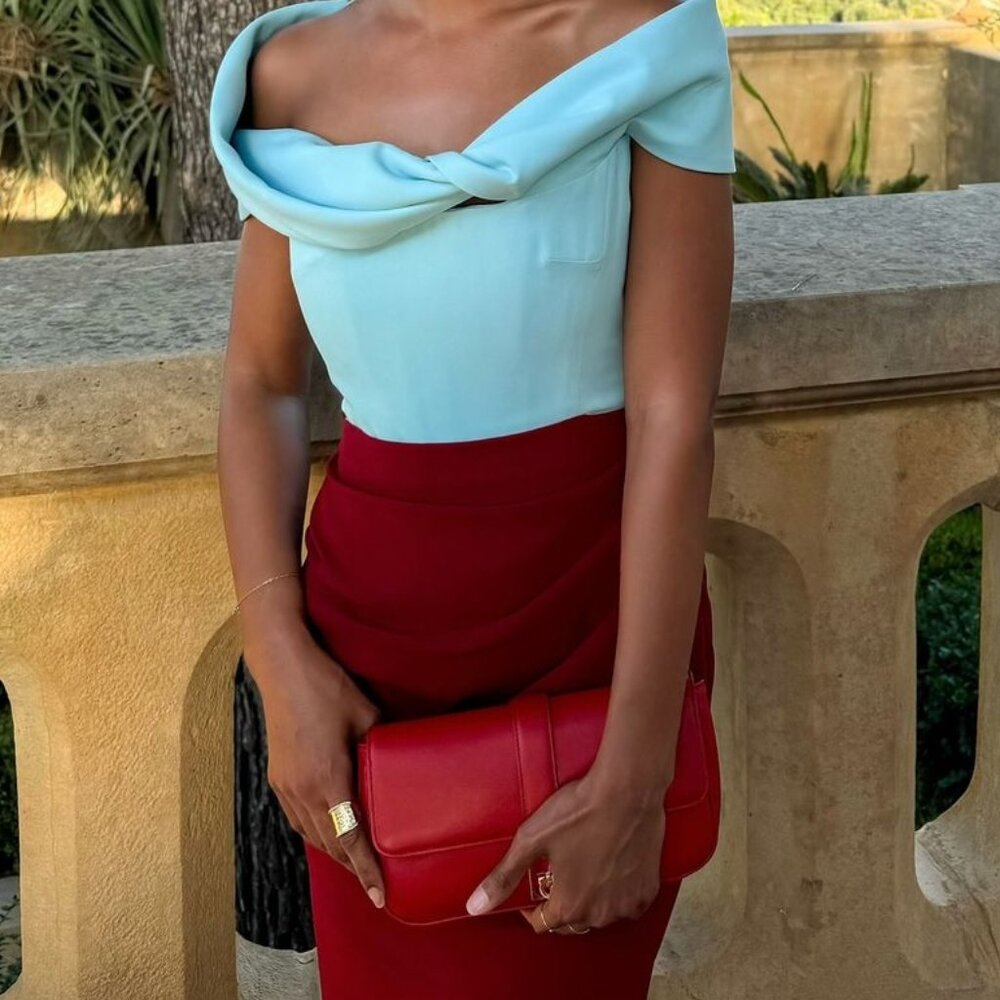 Rosie Assoulin Twisted Shoulder Dress